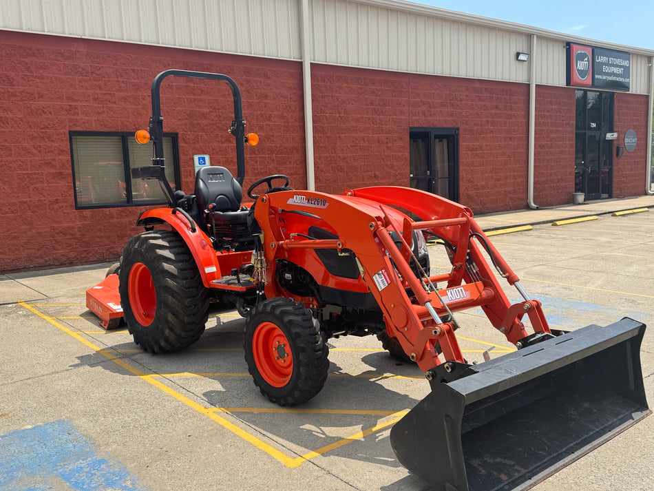USED 2018 KIOTI CK2610H HST W/ROPS & 5FT IRONCRAFT (TITAN) 1205 ROTARY CUTTER- M1282NA